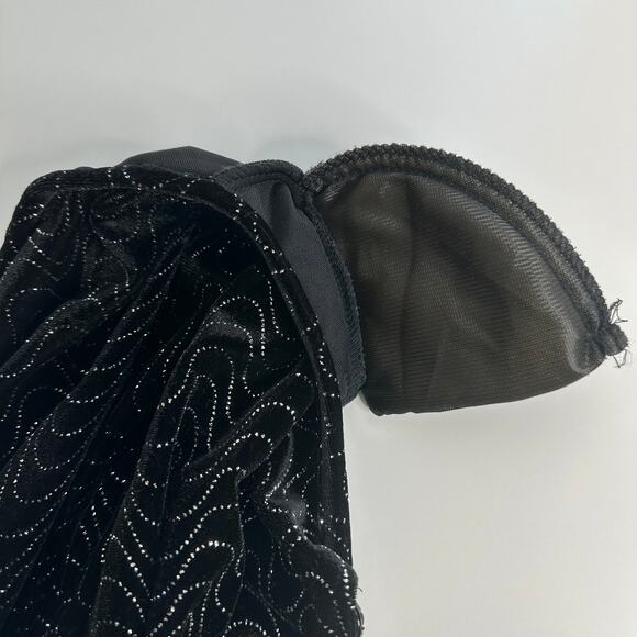 Vintage N Touch Black Velvet Metallic Sparkle Cardigan Top Womens Petite Size PS - Picture 8 of 9